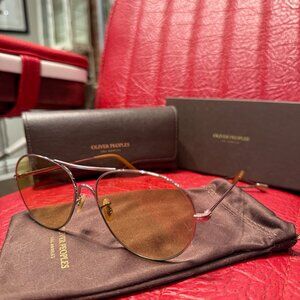 Oliver Peoples Rockmore Aviator – Model OV1218S‑5063/R6 – Brushed Silver Frame